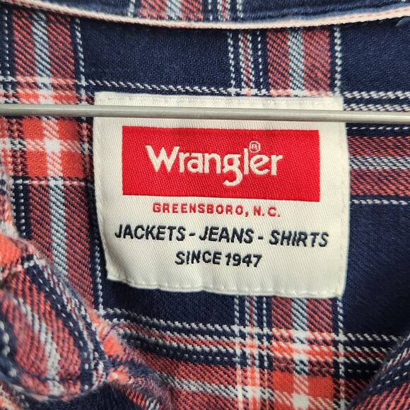Wrangler Plaid Button Down Top Womens Size Extra Large XL - Picture 3 of 5